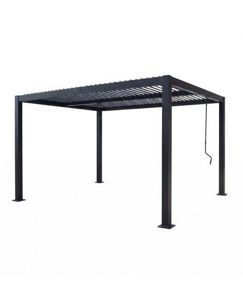 Schwarze bioklimatische Aluminiumpergola von Eger mit verstellbaren Lamellen - 400x300x236 cm