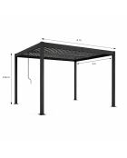 Schwarze bioklimatische Aluminiumpergola von Eger mit verstellbaren Lamellen - 400x300x236 cm