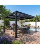 Schwarze bioklimatische Aluminiumpergola von Eger mit verstellbaren Lamellen - 400x300x236 cm