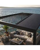 Schwarze bioklimatische Aluminiumpergola von Eger mit verstellbaren Lamellen - 400x300x236 cm