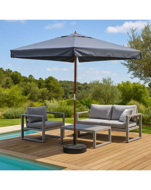 Jovira grauer runder gerader Sonnenschirm - 300x300x245 cm