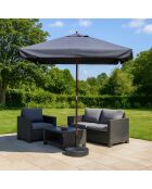 Jovira grauer runder gerader Sonnenschirm - 300x300x245 cm
