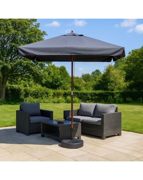 Jovira grauer runder gerader Sonnenschirm - 300x300x245 cm
