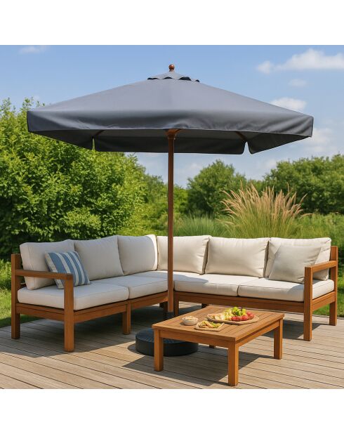 Jovira grauer runder gerader Sonnenschirm - 300x300x245 cm