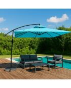 Brindisi blauer runder Offset-Sonnenschirm - 295x295x220 cm
