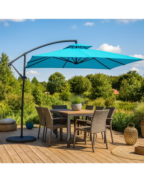 Brindisi blauer runder Offset-Sonnenschirm - 295x295x220 cm