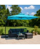Brindisi blauer runder Offset-Sonnenschirm - 295x295x220 cm