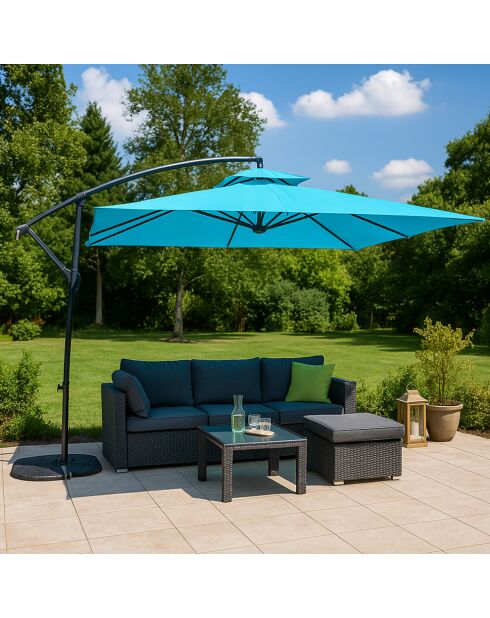 Brindisi blauer runder Offset-Sonnenschirm - 295x295x220 cm