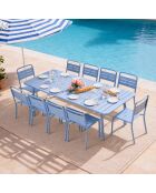 Falcou 10/12 persoons tuintafel blauw - 234x96x72 cm