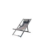 Transat en aluminium Gwen gris - 103x59x96 cm