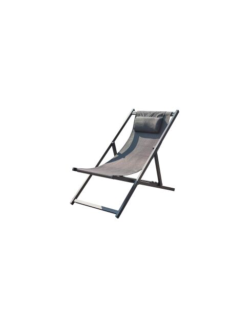Transat en aluminium Gwen gris - 103x59x96 cm