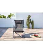Transat en aluminium Gwen gris - 103x59x96 cm