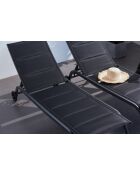 Lot de 2 transats en aluminium Livorno noir - 192x60x95 cm