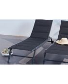 Lot de 2 transats en aluminium Livorno noir - 192x60x95 cm