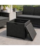 Salon de jardin 5 places effet résine tressée avec table basse Bodrum gris anthracite - 4 pièces