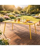 Falcou Gartentisch 4 bis 6 Sitze gelb - 120x70x72 cm
