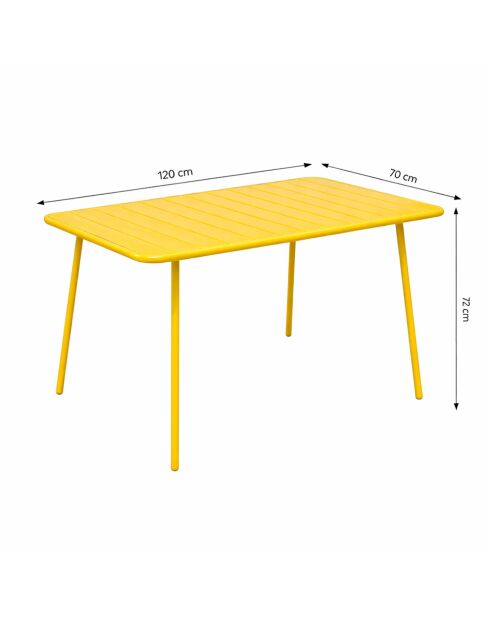 Falcou Gartentisch 4 bis 6 Sitze gelb - 120x70x72 cm