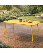 Falcou Gartentisch 4 bis 6 Sitze gelb - 120x70x72 cm