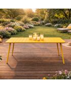 Falcou Gartentisch 4 bis 6 Sitze gelb - 120x70x72 cm