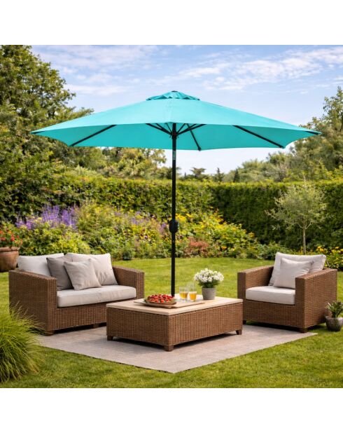 Sombrilla redonda azul Salerno - 250x250x226 cm