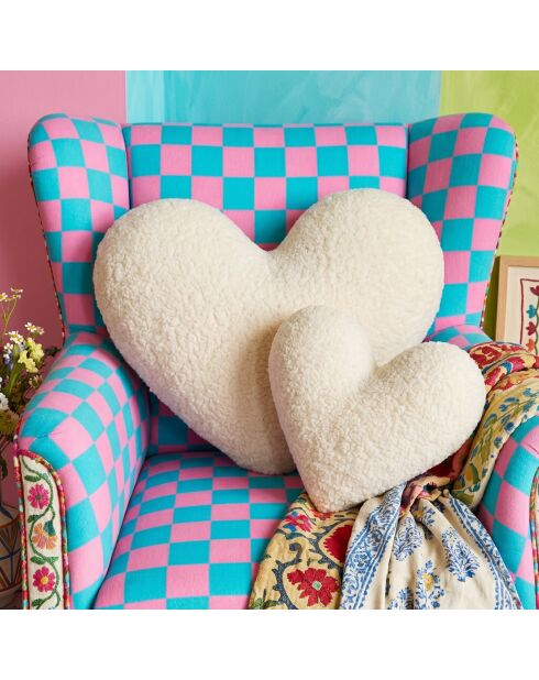 Coussin Teddy Kalp Big beige clair - 42x45x12 cm