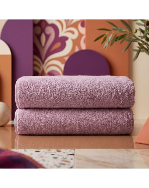 2 pièces de serviettes de bain Slick rose poudré - 70x140 cm