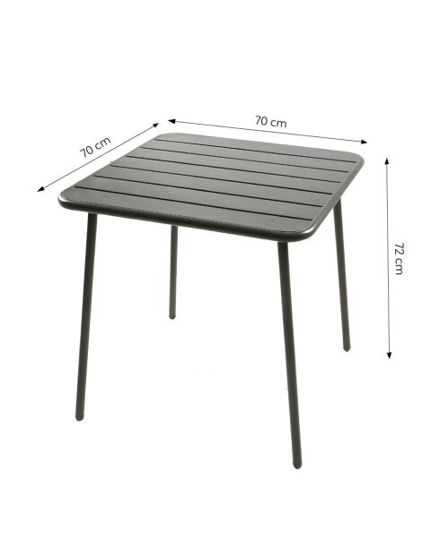 Falcou quadratischer 4-Sitzer-Tisch dunkelgrau - 70x70 cm