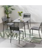 Falcou quadratischer 4-Sitzer-Tisch dunkelgrau - 70x70 cm