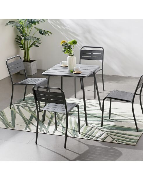 Falcou quadratischer 4-Sitzer-Tisch dunkelgrau - 70x70 cm