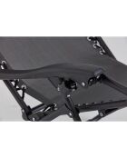 Transat inclinable Elaro gris foncé et noir - 160x65x110 cm
