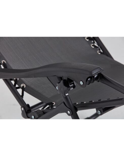 Transat inclinable Elaro gris foncé et noir - 160x65x110 cm