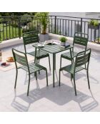 Table carrée 4 places Falcou verte - 70x70 cm