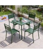 Table carrée 4 places Falcou verte - 70x70 cm
