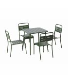Table carrée 4 places Falcou verte - 70x70 cm