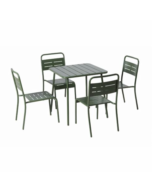 Table carrée 4 places Falcou verte - 70x70 cm