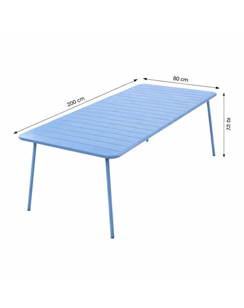 Falcou 8/10-Sitzer-Gartentisch blau - 200x80x72 cm