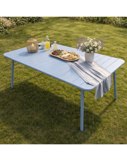 Falcou 8/10-Sitzer-Gartentisch blau - 200x80x72 cm