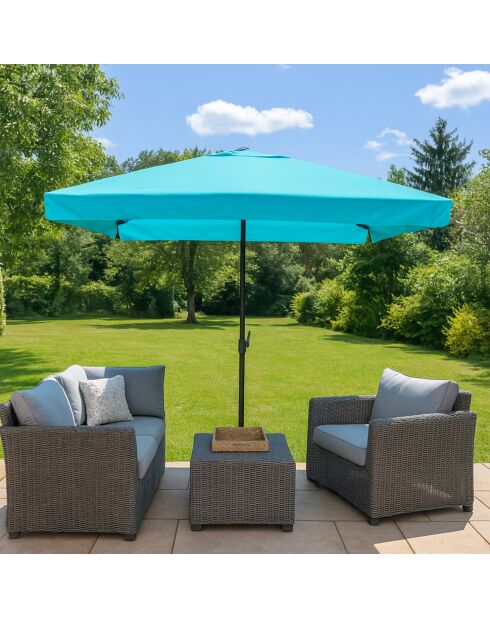 Gaeta blauer quadratischer Schirm - 295x295x250 cm