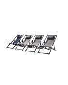 Lot de 4 transats en aluminium Gwen gris - 103x59x96 cm