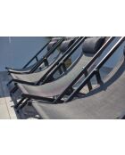 Lot de 4 transats en aluminium Gwen gris - 103x59x96 cm