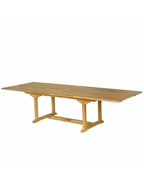 Salon de jardin en teck 12 places avec table rectangulaire et 10 chaises Lireno marron - 11 pièces