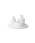 5 pièces de bougies Ers1281 blanches - 18x18 cm/8,5x7 cm/ 9x9 cm