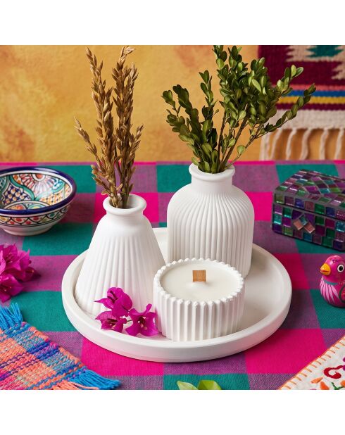 5 pièces de bougies Ers1281 blanches - 18x18 cm/8,5x7 cm/ 9x9 cm