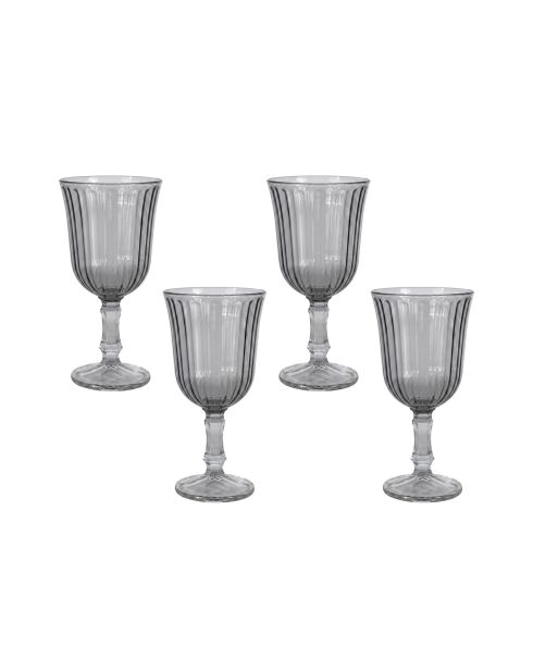 4 pièces de verres à vin Splendide 240 fumée - 8,2x8,2x15,9 cm