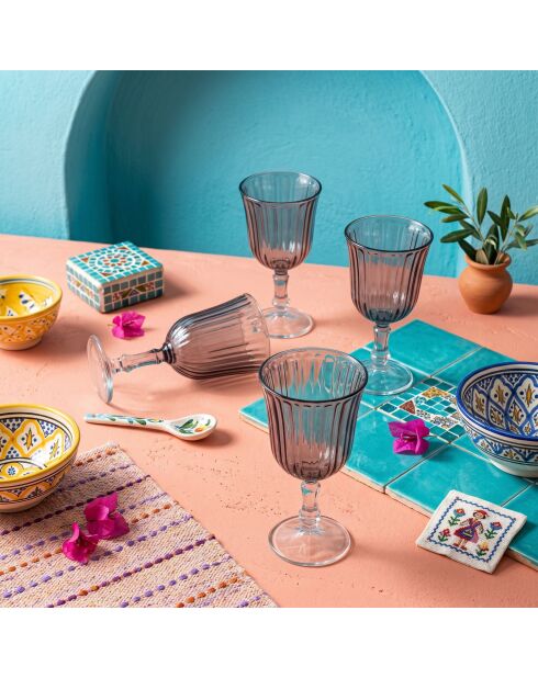4 pièces de verres à vin Splendide 240 fumée - 8,2x8,2x15,9 cm