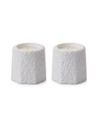 2 Stück weiße Taseda-Kerzen - 7x9x9 cm
