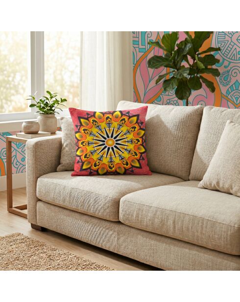 Coussin Mandala 19 multicolores - 43x43 cm