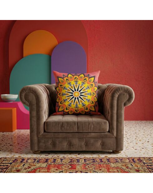 Coussin Mandala 19 multicolores - 43x43 cm