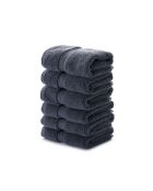 6 pièces de serviettes de toilette Carefree gris foncé - 33x33 cm