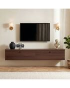 Meuble TV Ligne 140 noyer - 140×25×25 cm